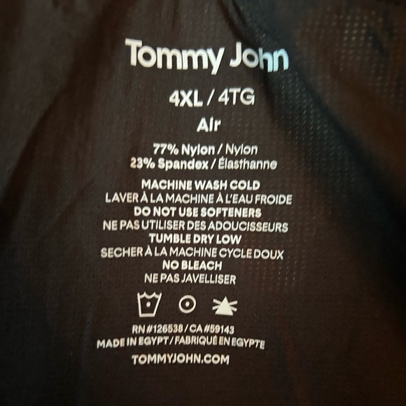 Tommy John Air Mesh Trunks Black Size 4XL NWT - Picture 3 of 3